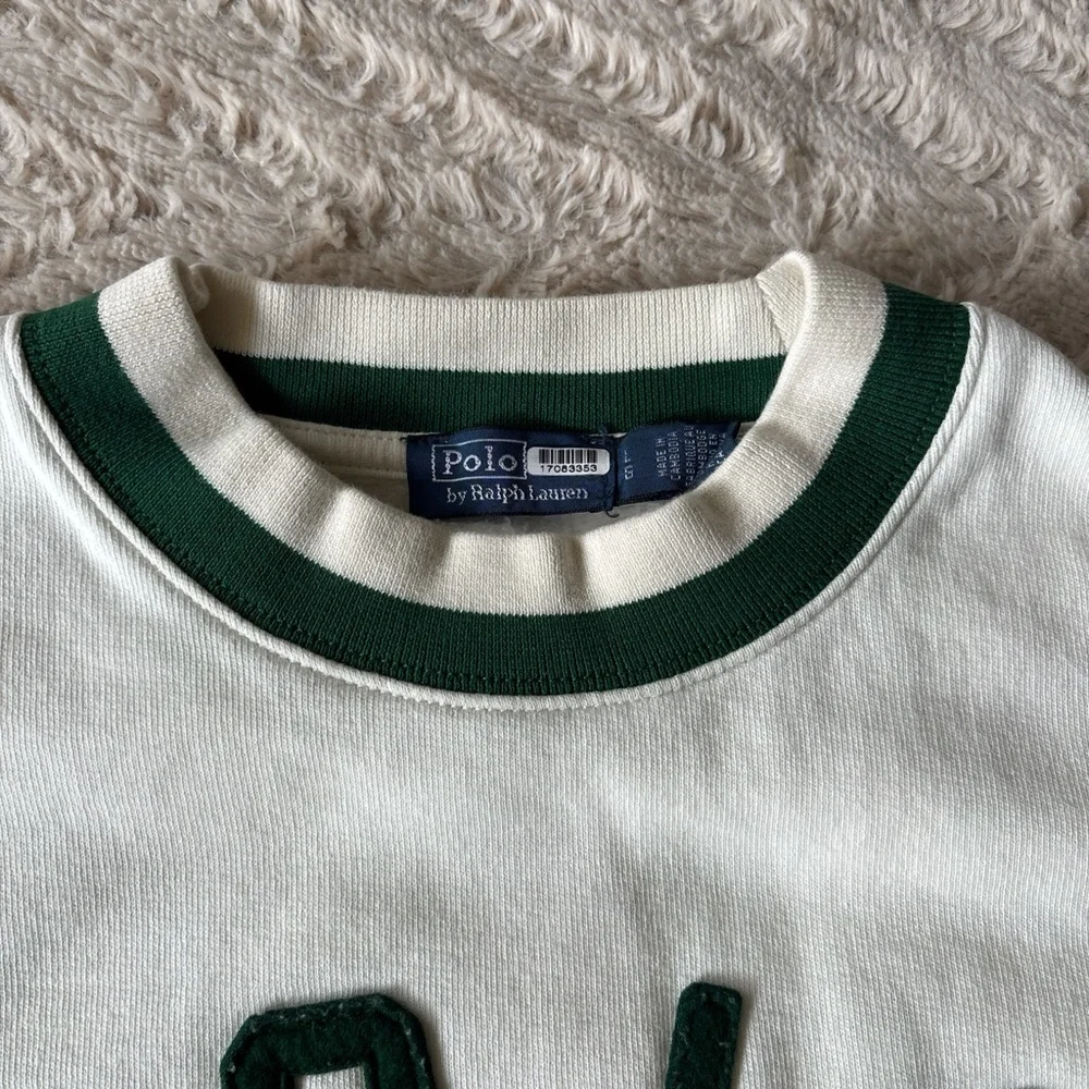 Polo Ralph Lauren Vintage Fleece Polo Sweatshirt in Nevis Large